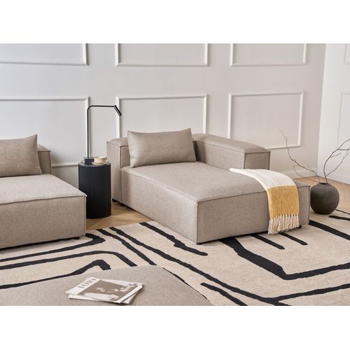 Chaise Longue Côté Gauche Brande Tissu Marron Clair