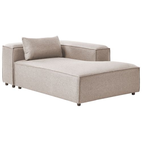 Chaise Longue Côté Gauche Brande Tissu Marron Clair