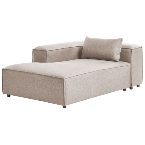 Chaise Longue Côté Droit Brande Tissu Marron Clair