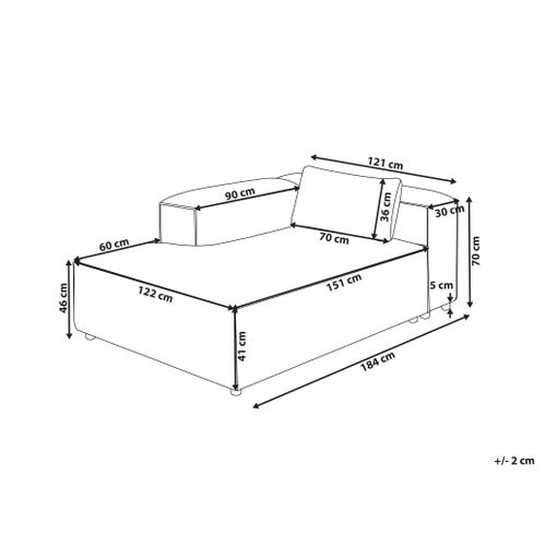Chaise Longue Côté Droit Brande Tissu Vert Clair