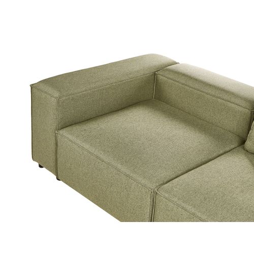 Canapé D'angle Modulable 4 Places Brande Tissu Vert Clair Côté Gauche