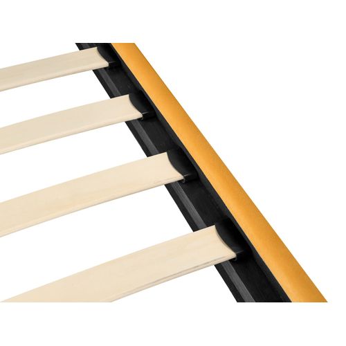 Lit Avec Sommier Velours Flayat 120 X 200 Cm Jaune