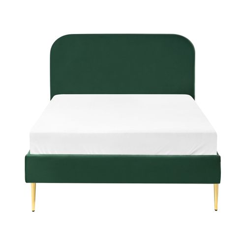 Lit Avec Sommier Velours Flayat 120 X 200 Cm Vert Foncé