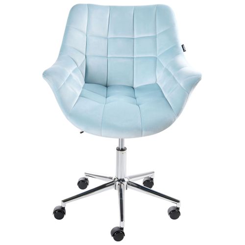 Chaise De Bureau Labelle Velours Bleu Clair