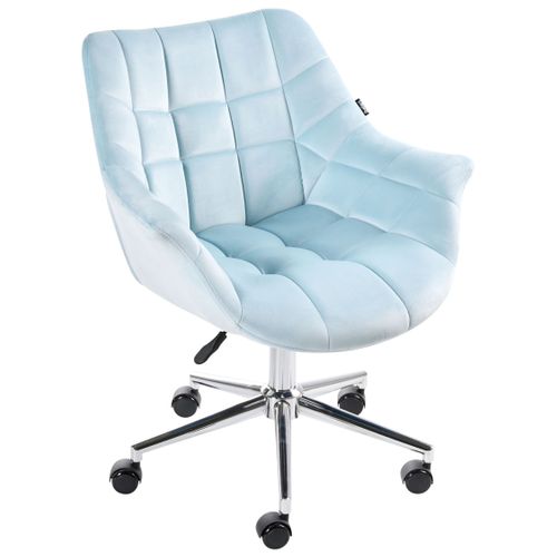 Chaise De Bureau Labelle Velours Bleu Clair