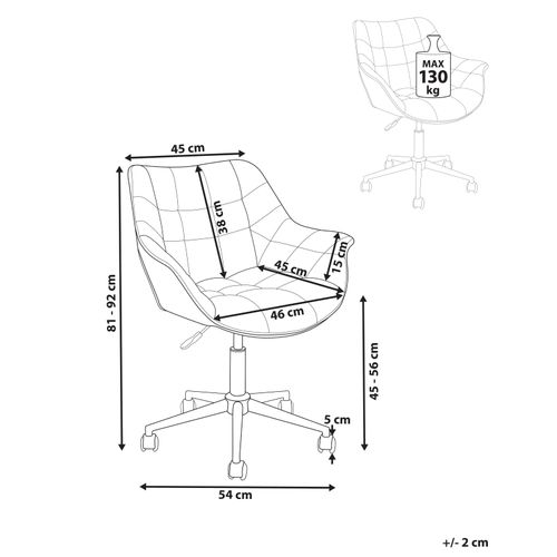 Chaise De Bureau Labelle Velours Bleu Clair