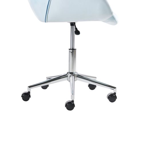 Chaise De Bureau Labelle Velours Bleu Clair