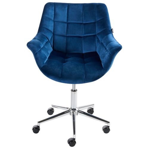 Chaise De Bureau Labelle Velours Bleu Marine