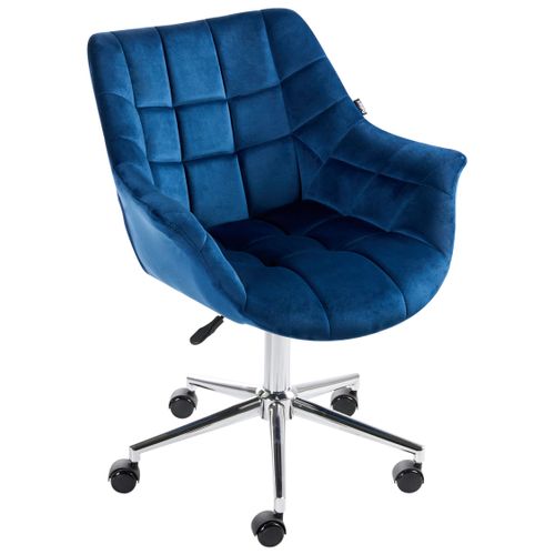 Chaise De Bureau Labelle Velours Bleu Marine