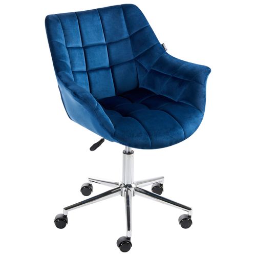 Chaise De Bureau Labelle Velours Bleu Marine