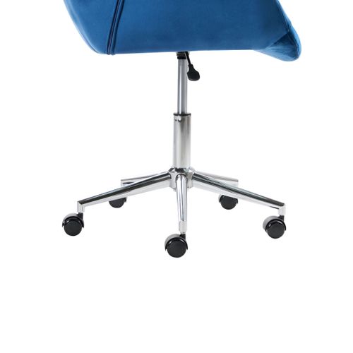 Chaise De Bureau Labelle Velours Bleu Marine