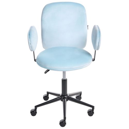 Chaise De Bureau Moraga Velours Bleu Clair
