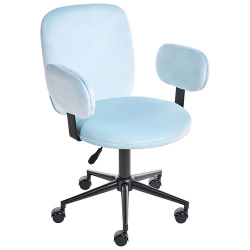 Chaise De Bureau Moraga Velours Bleu Clair