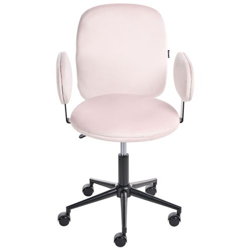 Chaise De Bureau Moraga Velours Rose Pastel