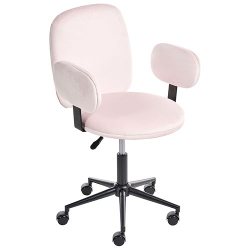 Chaise De Bureau Moraga Velours Rose Pastel