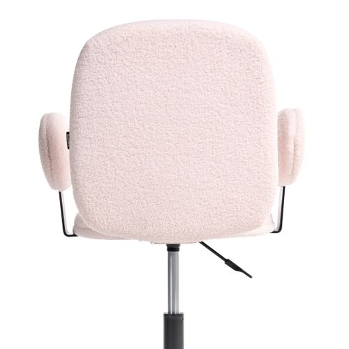 Chaise De Bureau Moraga Bouclé Rose Pastel