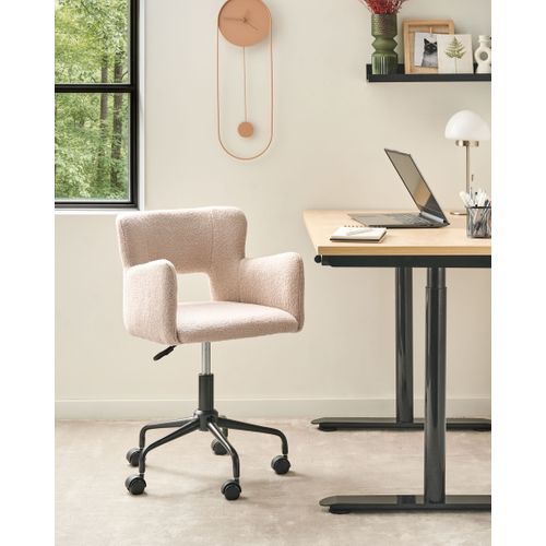 Chaise De Bureau Sanilac Bouclé Beige