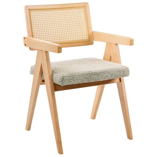 Lot De 2 Chaises De Salle à Manger Ava Bois Marron Clair/taupe