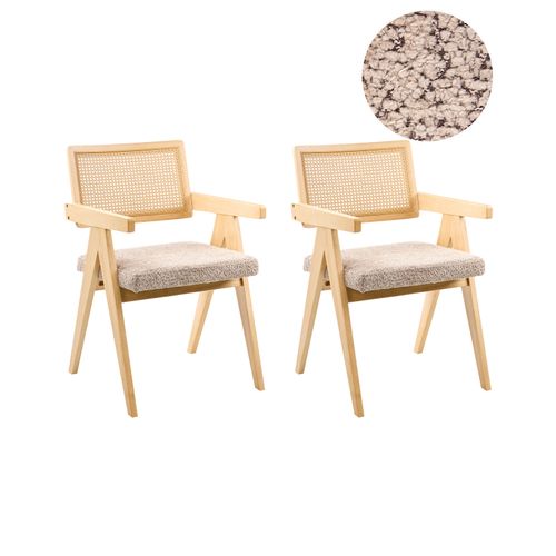 Lot De 2 Chaises De Salle à Manger Ava Bois Marron Clair/taupe