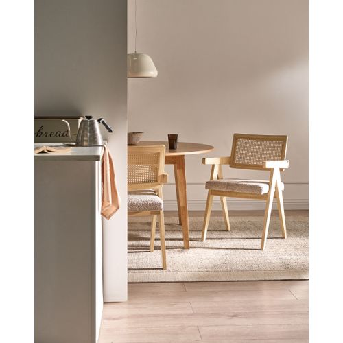 Lot De 2 Chaises De Salle à Manger Ava Bois Marron Clair/taupe