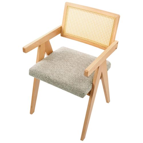 Lot De 2 Chaises De Salle à Manger Ava Bois Marron Clair/taupe