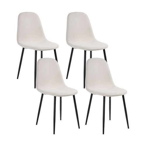 Lot De 4 Chaises De Salle à Manger Crandall Tissu Beige Clair