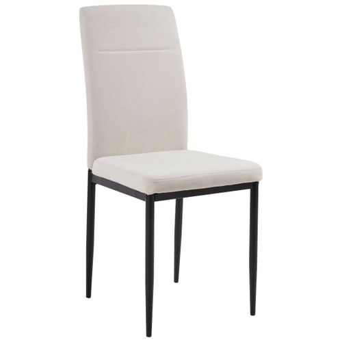 Lot De 4 Chaises De Salle à Manger Riner Tissu Beige Clair
