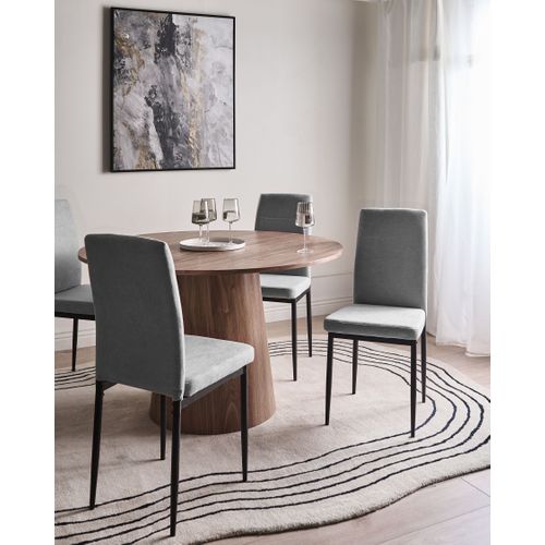 Lot De 4 Chaises De Salle à Manger Riner Tissu Gris