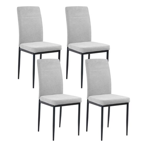Lot De 4 Chaises De Salle à Manger Riner Tissu Gris