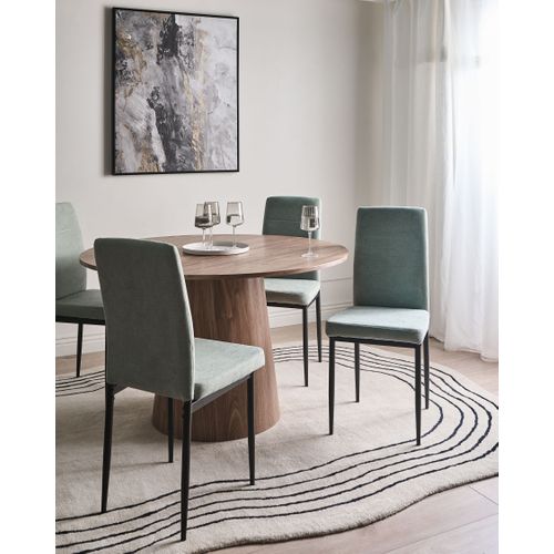 Lot De 4 Chaises De Salle à Manger Riner Tissu Vert Clair