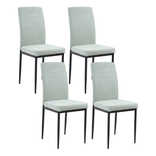 Lot De 4 Chaises De Salle à Manger Riner Tissu Vert Clair