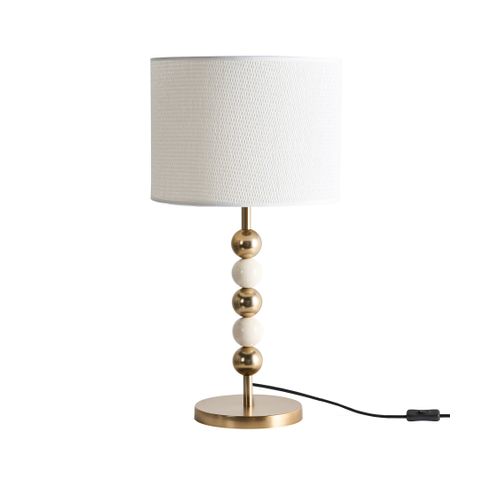 Lampe à Poser Loky Métal Laiton/beige