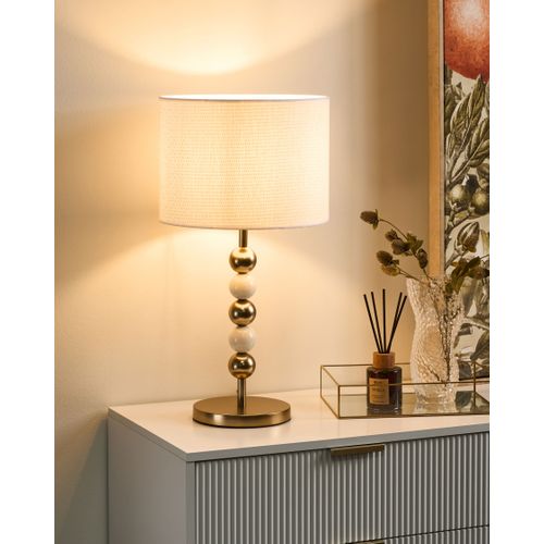 Lampe à Poser Loky Métal Laiton/beige