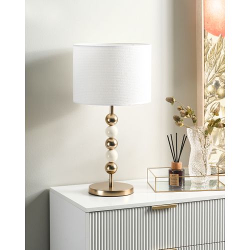 Lampe à Poser Loky Métal Laiton/beige