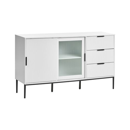 Buffet Avec Vitrine En Verre LEDuc Blanc