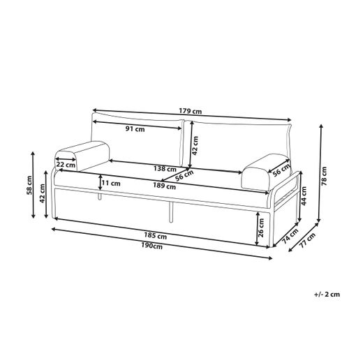 Canapé De Jardin 2 Places Solofra Métal Vert Menthe