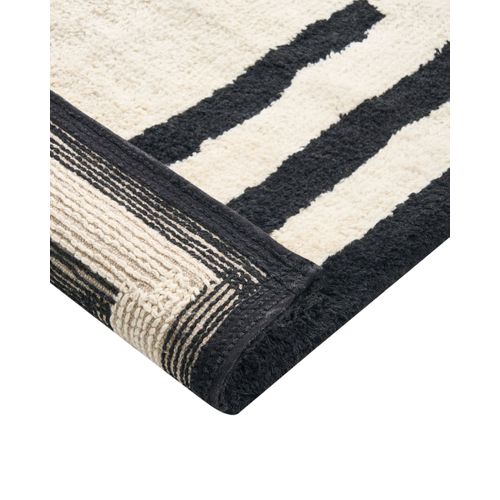 Tapis De Bain Risalu Noir/beige 60 X 90 Cm Coton