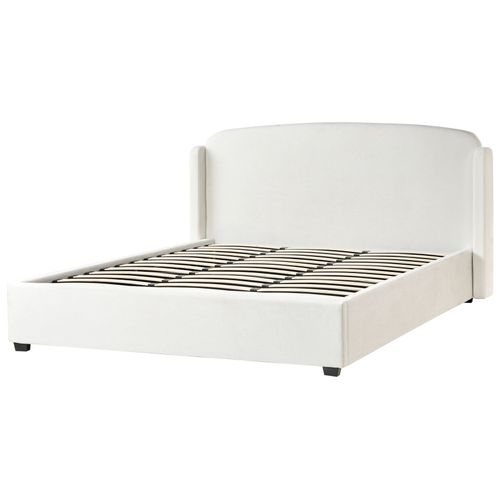 Lit Ottoman Tissu Bernay 180 X 200 Cm Blanc Cassé