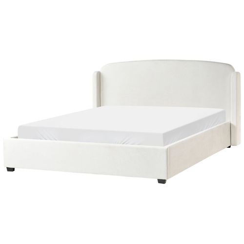 Lit Ottoman Tissu Bernay 180 X 200 Cm Blanc Cassé