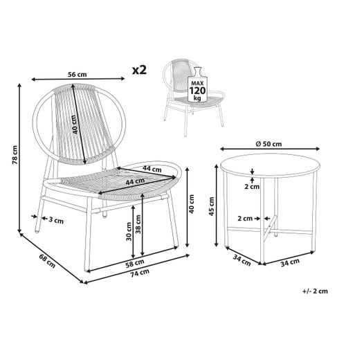 Ensemble Pour Bistro Ovaro Beige