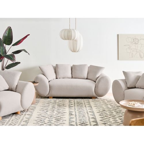 Canapé 2 Places Ringel Tissu Beige Clair