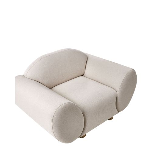 Fauteuil Ringel Avec Coussins Tissu Beige Clair