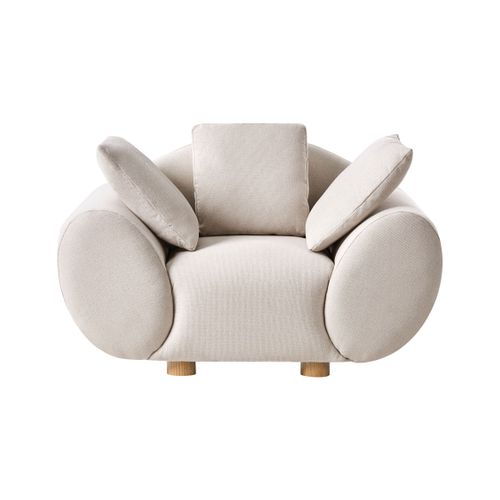 Ensemble De Salon 4 Places Ringel Tissu Beige Clair