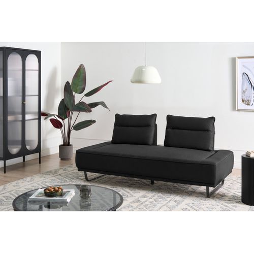 Canapé 3 Places Faxen Tissu Noir