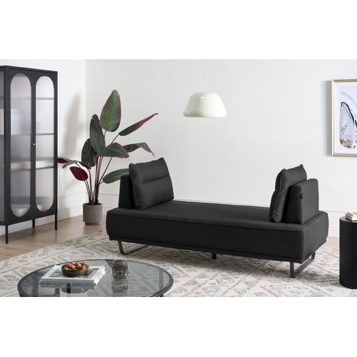 Canapé 3 Places Faxen Tissu Noir