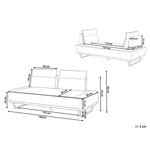 Canapé 3 Places Faxen Tissu Blanc