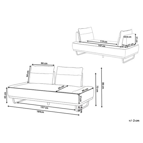 Canapé 3 Places Faxen Tissu Gris