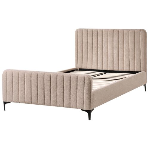 Lit Avec Sommier Bouclé Lunan 120 X 200 Cm Beige