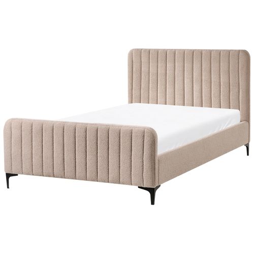 Lit Avec Sommier Bouclé Lunan 120 X 200 Cm Beige