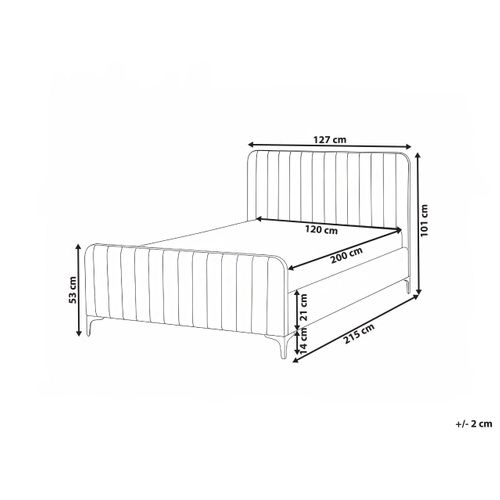 Lit Avec Sommier Bouclé Lunan 120 X 200 Cm Beige